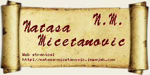 Nataša Mičetanović vizit kartica